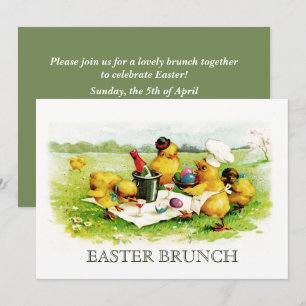 Vintage-Hühnchen individuelle Ostersonntags-Brunch Einladung