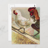 Vintage Hühner aus der Vintagen Ostern Postkarte (Vorne/Hinten)