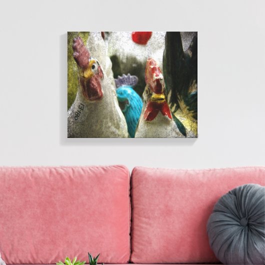 Vintage Hühner Leinwanddruck (Insitu (Wohnzimmer))
