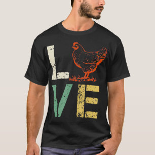 Vintage Hühner LIEBE Geflügel Bauer Geschenk T-Shirt