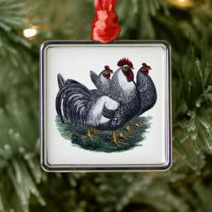 Vintage-Hühner-Metallornament Ornament Aus Metall