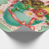 Vintage Hühner mit Ostereier Gruß Geschenkpapier (Ecke)