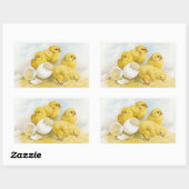 Vintage Hühner Rechteckiger Aufkleber (Blatt)