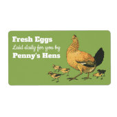 Vintage Hühner und Küken Etikett Frische Eier (Vorne)