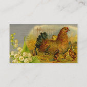 Vintage Hühner und Küken Visitenkarte (Rückseite)