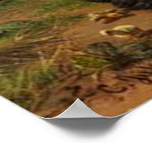 Vintage Hühner- und Rooster-Dekoration Poster (Ecke)