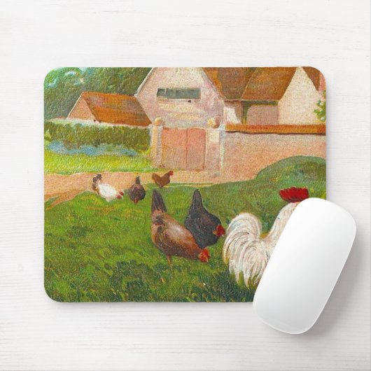 Vintage Hühner und Zuhause Mousepad (Mit Mouse)