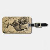 Vintage Hühnerburlap Gepäckanhänger (Vorderseite horizontal)