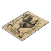 Vintage Hühnerburlap Notizblock (Linke Seite)