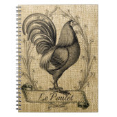 Vintage Hühnerburlap Notizblock (Vorderseite)