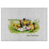 Vintage Hühnerfamilie. Ostergeschenktafel Schneidebrett (Vorderseite)