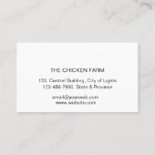 Vintage Hühnerfarm Art Visitenkarte (Rückseite)