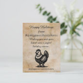 Vintage Hühnerfarm Feiertagspostkarte (Stehend Vorderseite)