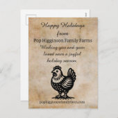 Vintage Hühnerfarm Feiertagspostkarte (Vorne/Hinten)