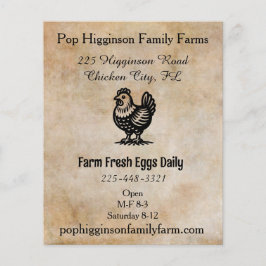 Vintage Hühnerfarm Flyer