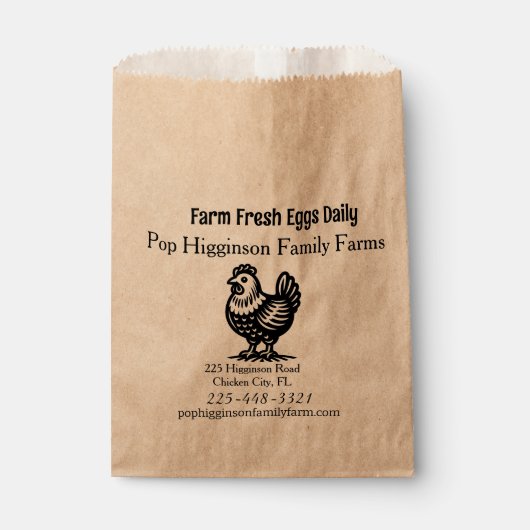 Vintage Hühnerfarm Geschenktütchen (Vorderseite)