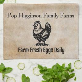 Vintage Hühnerfarm Geschirrtuch