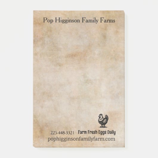 Vintage Hühnerfarm Post-it Klebezettel (Vorderseite)