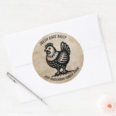 Vintage Hühnerfarm Runder Aufkleber (Umschlag)