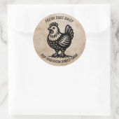 Vintage Hühnerfarm Runder Aufkleber (Tasche)