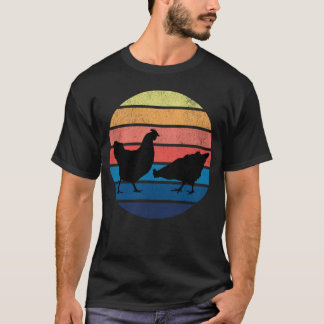 Vintage-Hühnerfarm-Sonnenuntergangs-Silhouette T-Shirt