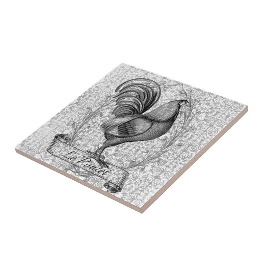 Vintage Hühnerillustration Fliese (Seite)