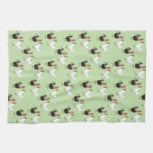 Vintage Hühnermuster auf Grünküche Handtücher (Horizontal)
