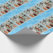 Vintage Hühnerrassen Muster Geburtstag Geschenkpapier (Ecke)