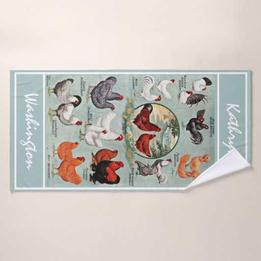 Vintage Hühnerzucht Badehandtuch (Badehandtuch)