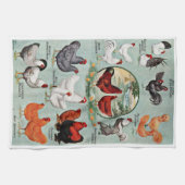 Vintage Hühnerzucht  Geschirrtuch (Horizontal)