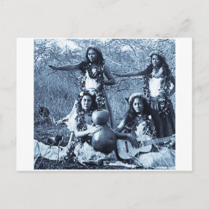 Vintage Hula-Mädchen aus dem Territorium Hawaii Postkarte