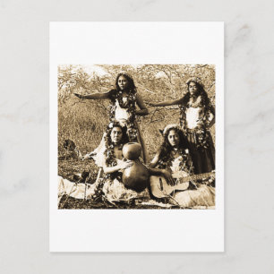 Vintage Hula-Mädchen aus dem Territorium Hawaii Postkarte