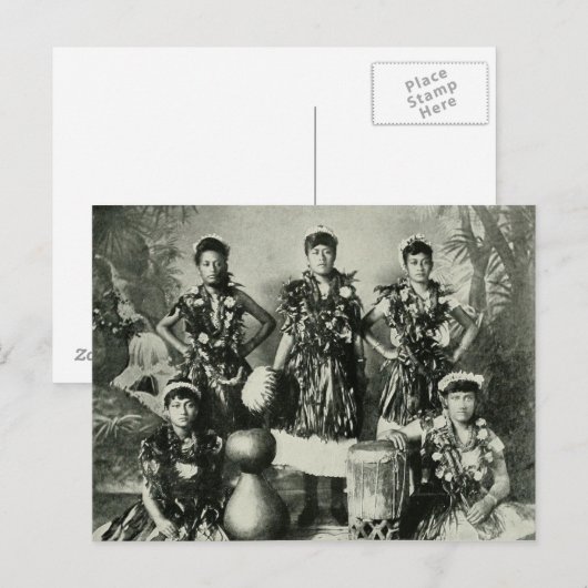 Vintage Hula Postkarte (Vorne/Hinten)
