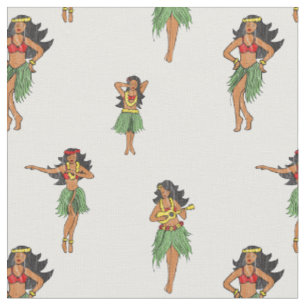 Vintage Hula tanzende Mädchen Hawaiian Muster Stoff