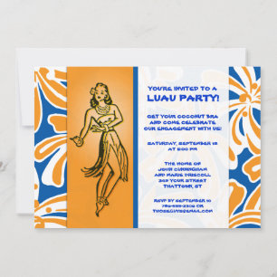 Vintage-Hula-Tänzer-Luau Einladung