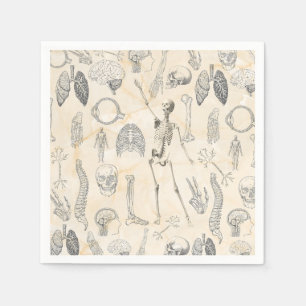 Vintage Human Anatomie Creme Marfil Marmor Serviette