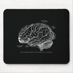 Vintage Human Anatomie Gehirn T- Mousepad