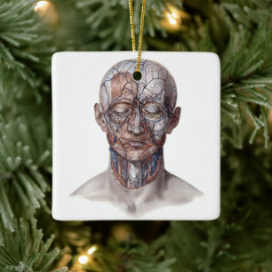 Vintage Human Anatomie Wissenschaft, Kopf Kehle Na Keramikornament