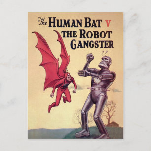 Vintage Human Fledermaus V Der Roboter Gangster Postkarte