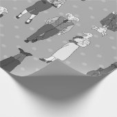Vintage humanoide anthropomorphe Tiere Geschenkpapier (Ecke)