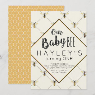 Vintage Hummel-Baby-Biene 1. Geburtstag Einladung