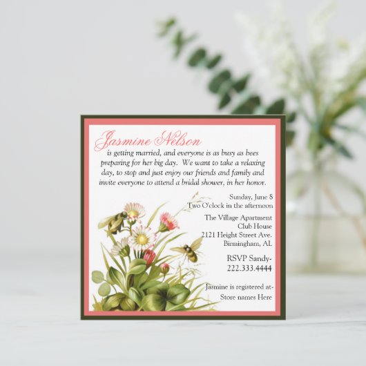 Vintage Hummeln-Brauerei Einladung (Stehend Vorderseite)