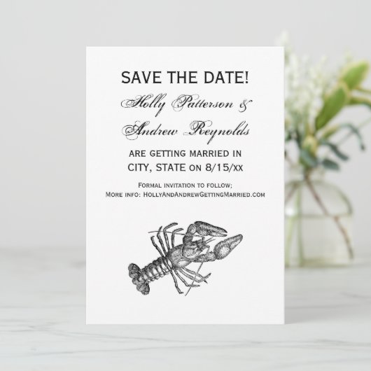 Vintage Hummer #1 Zeichnend Einladung (Stehend Vorderseite)