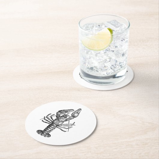 Vintage Hummer #1 Zeichnend Runder Pappuntersetzer (Vor Ort)