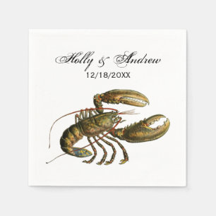 Vintage-Hummer #3 Zeichnung Serviette