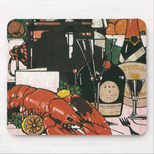 Vintage-Hummer-Champagner; Fancy elegante Party Mousepad