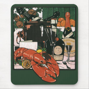 Vintage-Hummer-Champagner; Fancy elegante Party Mousepad