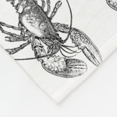 Vintage Hummer-Illustration Fleecedecke (Ecke)