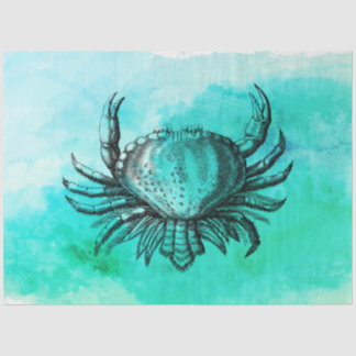 Vintage-Hummer-Illustration (Ozeantier) wässrig Seidenpapier