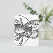 Vintage Hummerdarstellung Postkarte (Stehend Vorderseite)